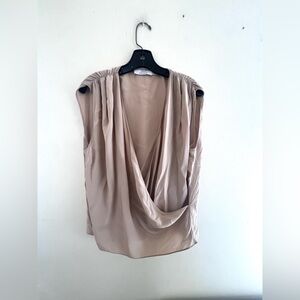 Robert Rodriguez Draped Chic Tan Blouse